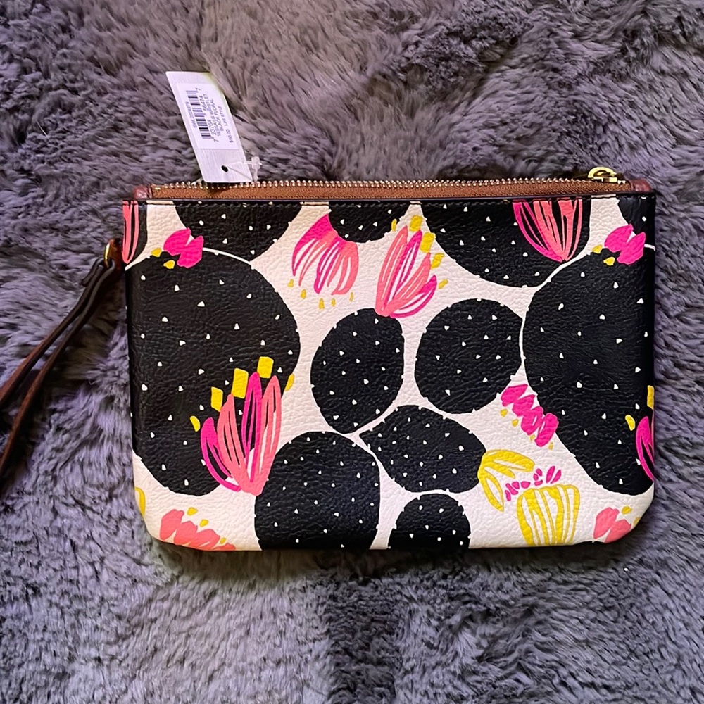 Fossil Tessa wristlet black floral